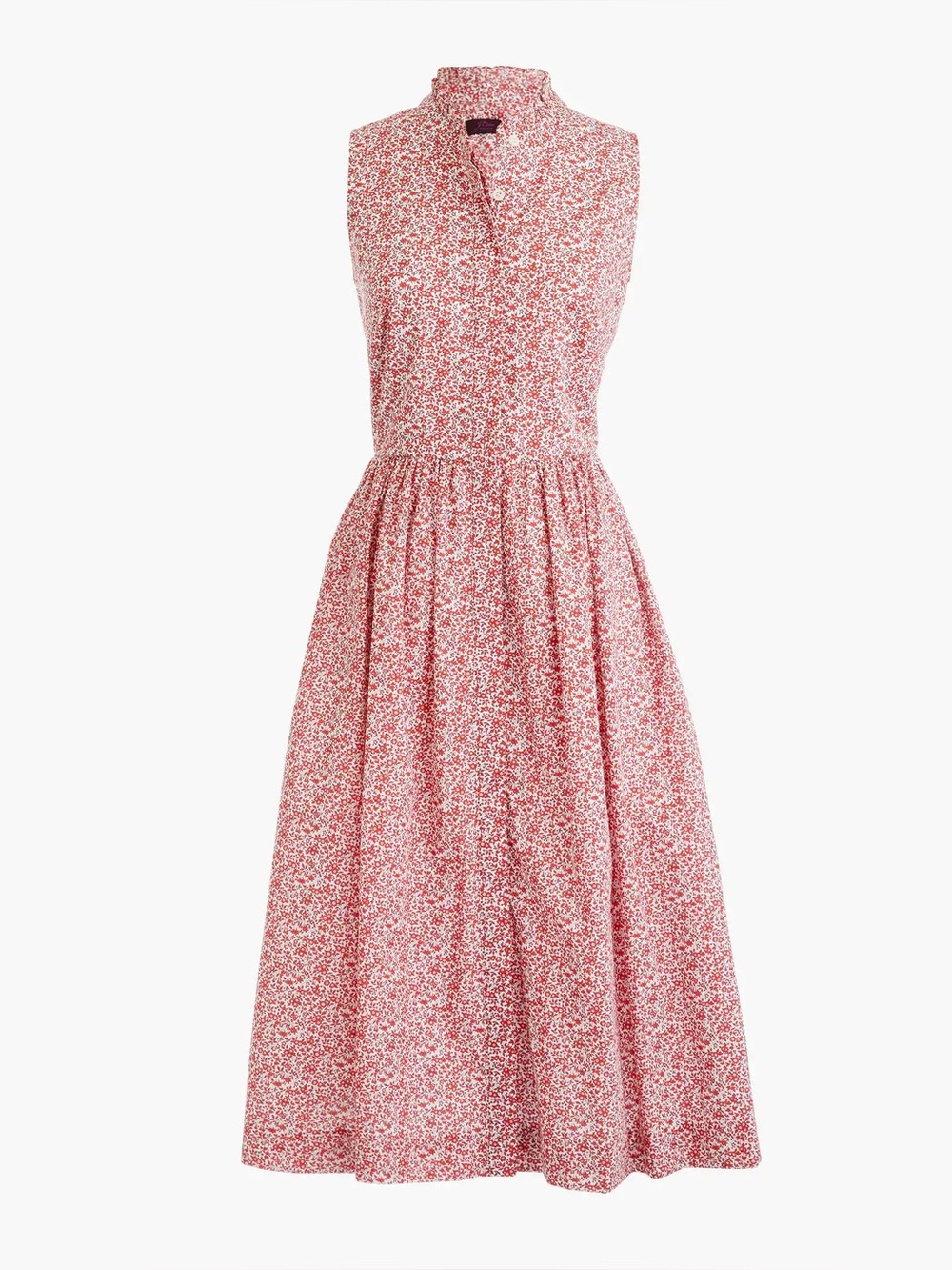 J. Crew Sleeveless Ruffle-Neck Midi in Liberty Chamomile Floral Dress Sz 6